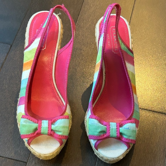 Coach Grace Wedge Sandals size 7.5 - Picture 2 of 5